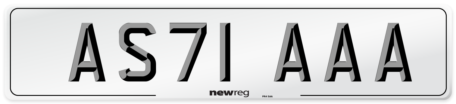 AS71 AAA Number Plate from New Reg